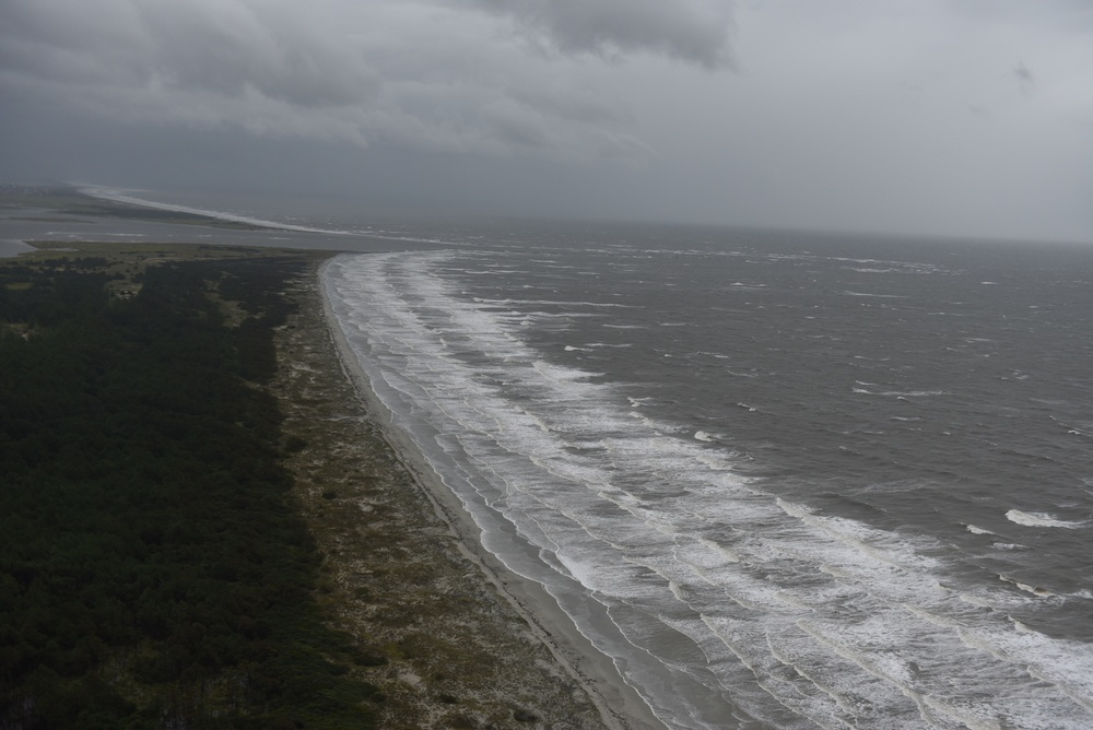 Coast Guard air crews assess Hurricane Florence damage near Myrtle Beach, South Carolina