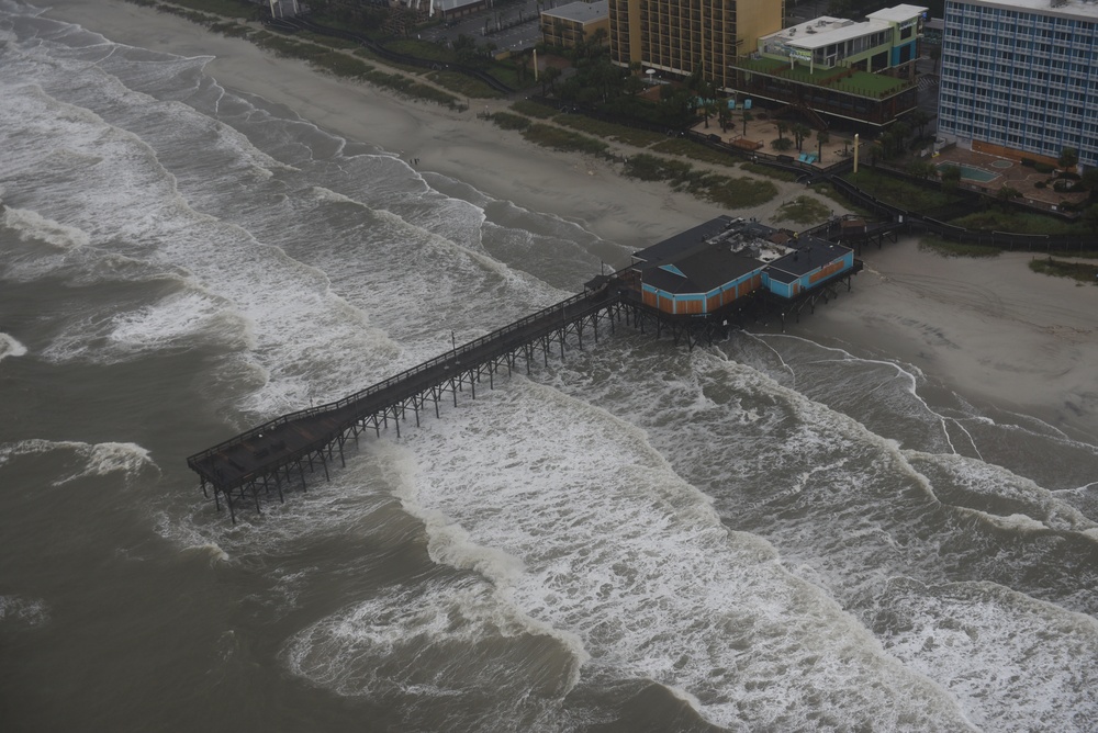 Coast Guard air crews assess Hurricane Florence damage near Myrtle Beach, South Carolina