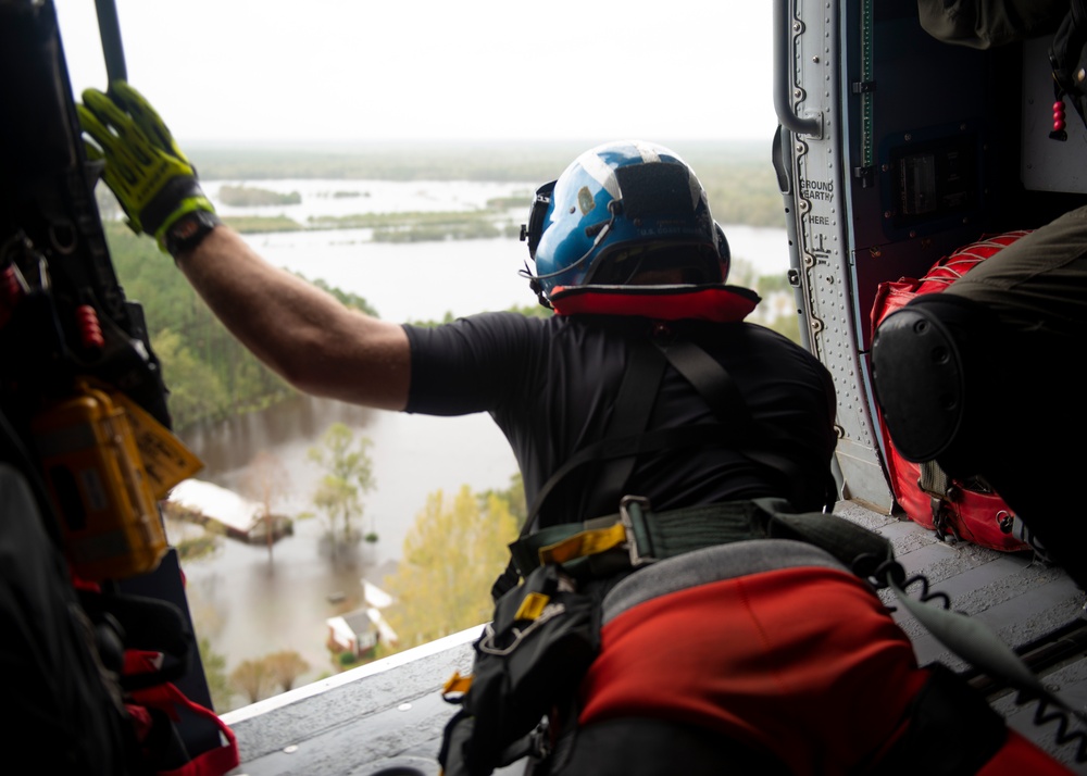 Coast Guard Rescues 37 People, 7 Dogs, 4 Cats from Flooding in North Carolina After Hurricane Florence