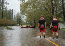 Coast Guard Rescues 37 People, 7 Dogs, 4 Cats from Flooding in North Carolina After Hurricane Florence