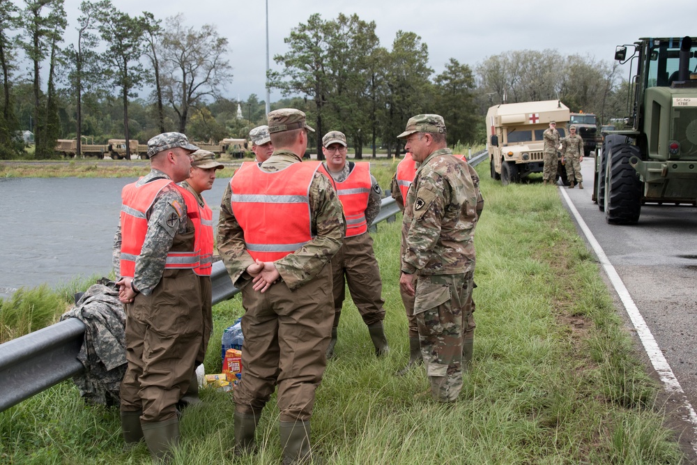 Maj. Gen. Livingston Visits Troops, EMD and 501 Highway Sandbag Mission