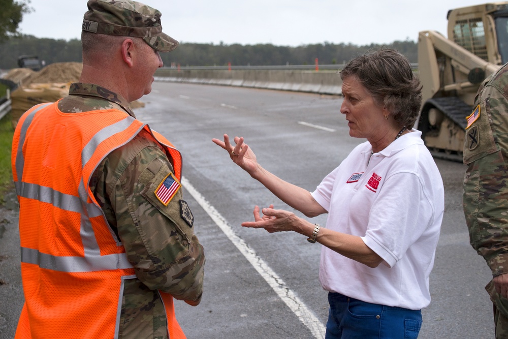 Maj. Gen. Livingston Visits Troops, EMD and 501 Highway Sandbag Mission