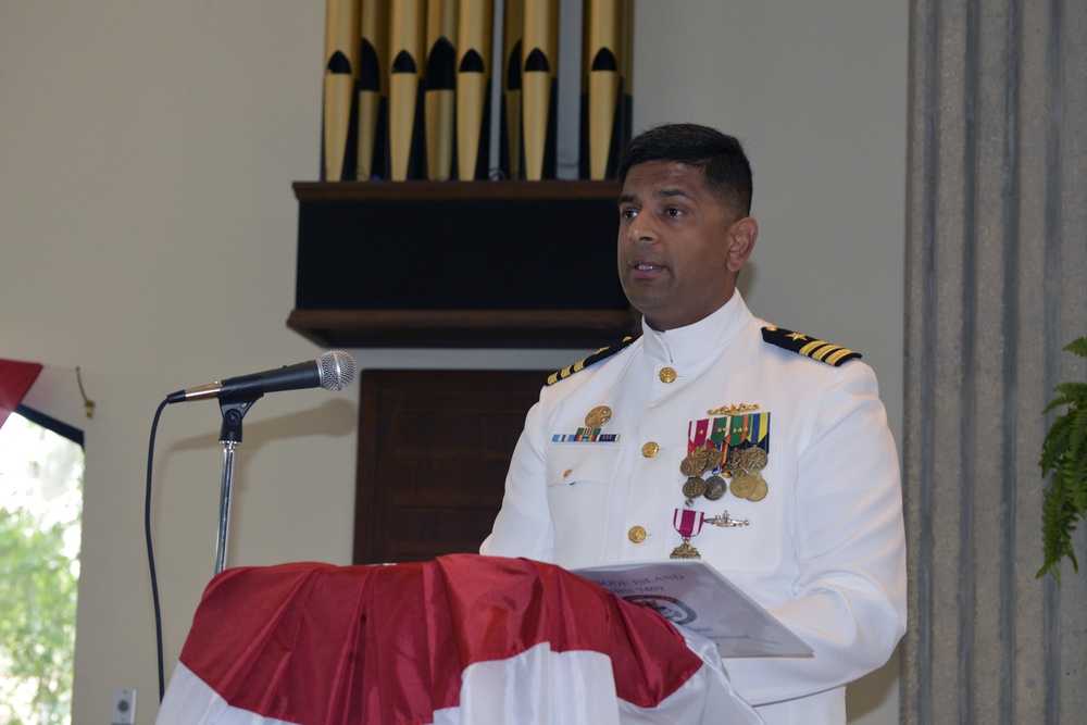 USS Rhode Island Holds Change of Command and Crew Split Ceremony