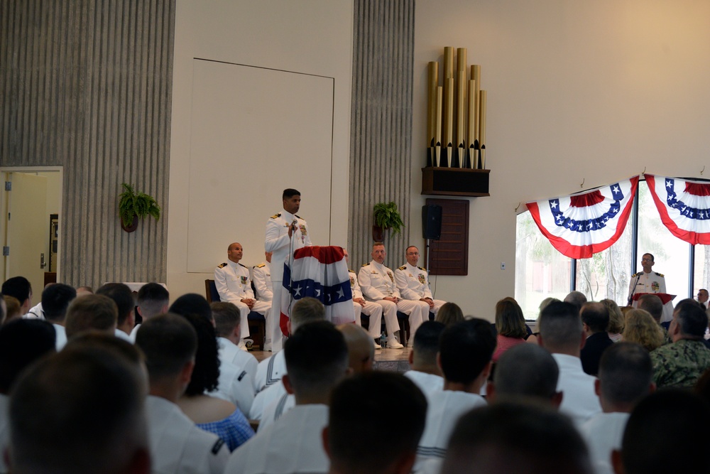 USS Rhode Island Holds Change of Command and Crew Split Ceremony