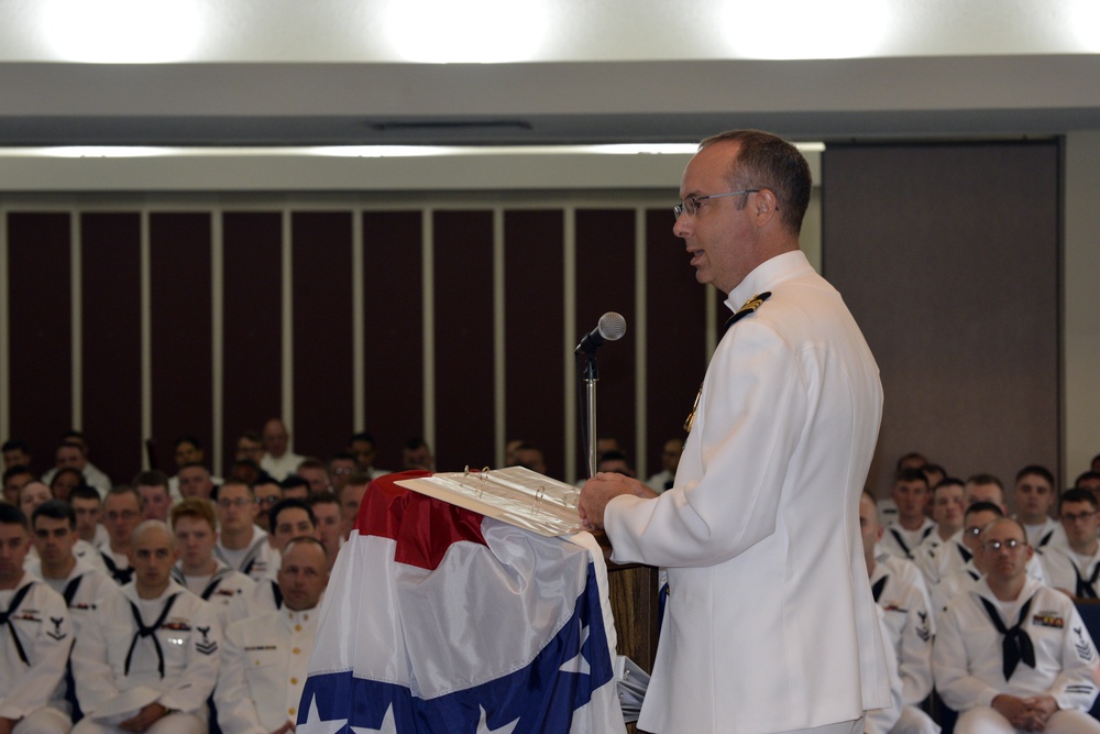 USS Rhode Island Holds Change of Command and Crew Split Ceremony