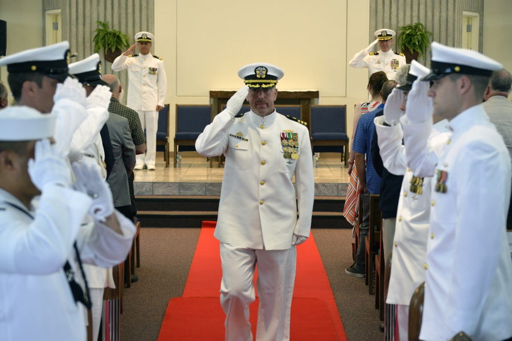 USS Rhode Island Holds Change of Command and Crew Split Ceremony