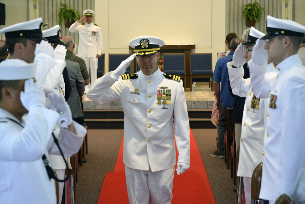 USS Rhode Island Holds Change of Command and Crew Split Ceremony