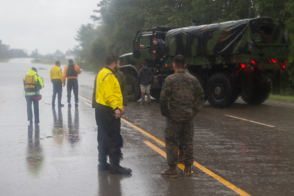 U.S. Marines take action after Hurricane Florence