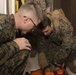 Marines practice emergency procedures aboard ship