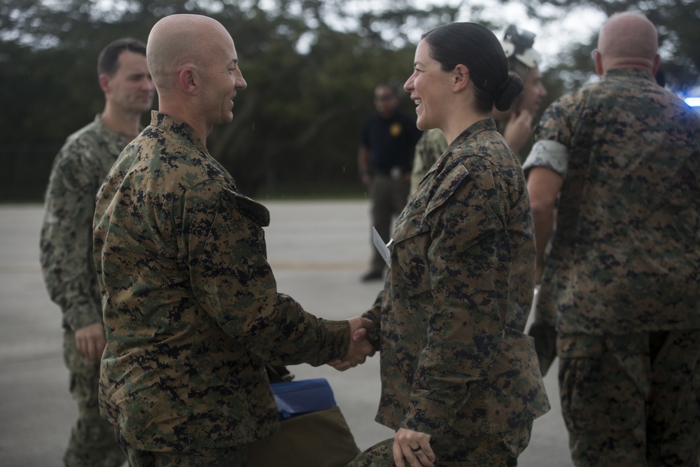 Marines with the31st MEU assess the damage of Typhoon Mangkhut