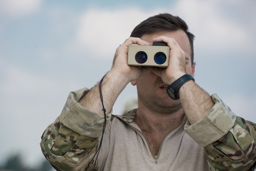 JTAC co-ordinates with F-16 Fighting Falcons
