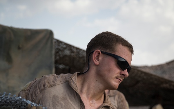 Marines set up for a demolition range