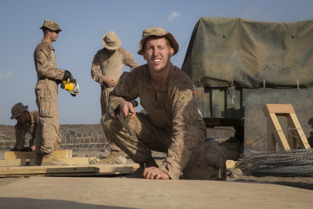 Marines set up for a demolition range