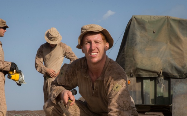 Marines set up for a demolition range