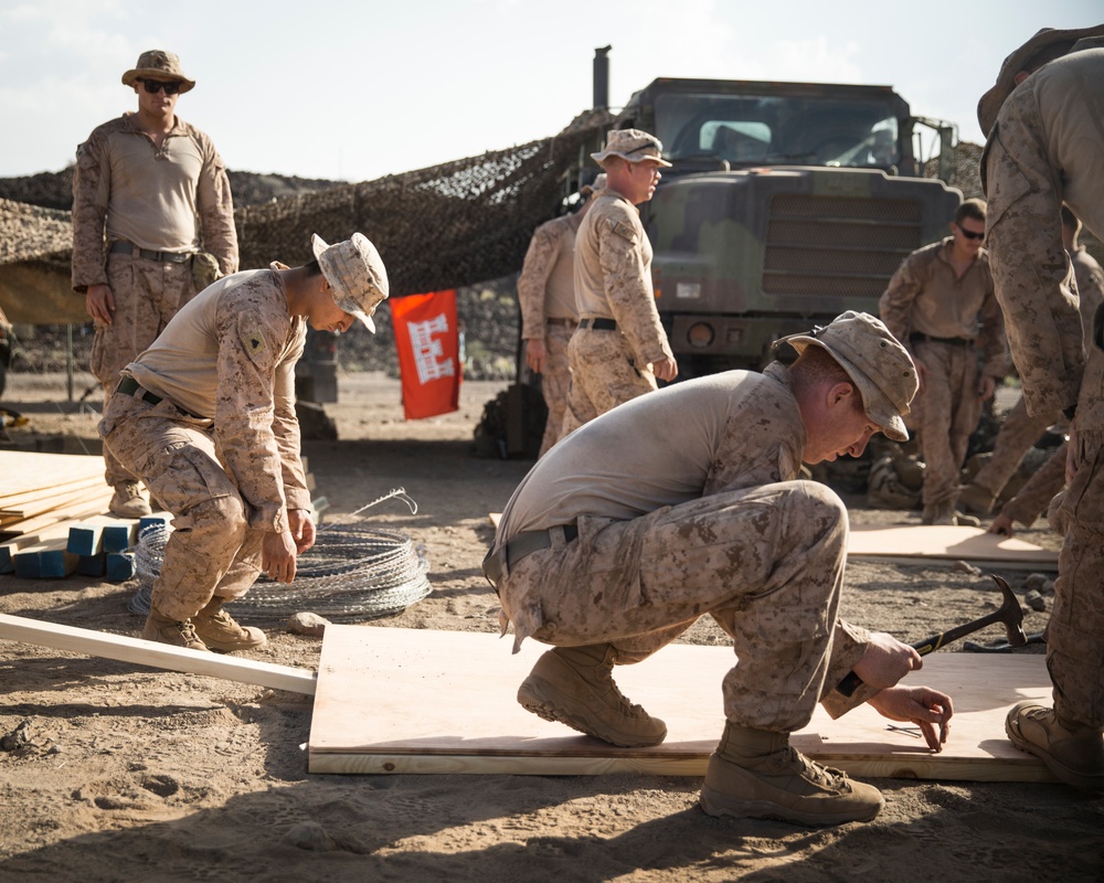 Marines set up for a demolition range