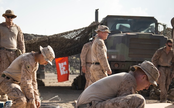 Marines set up for a demolition range