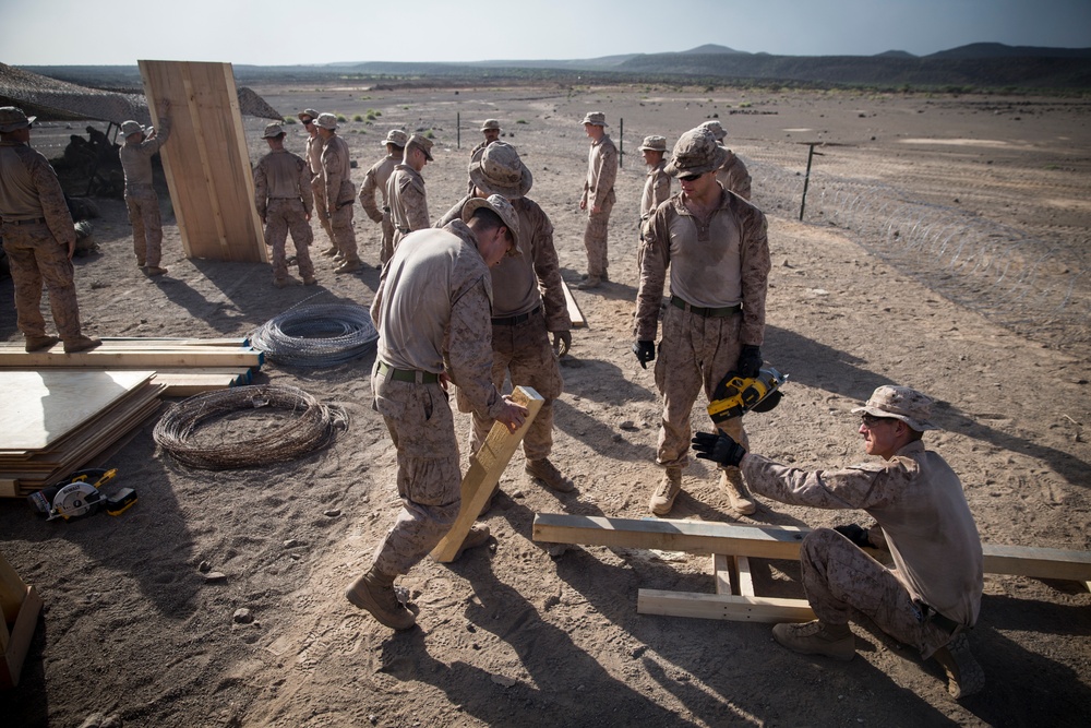 Marines set up for a demolition range