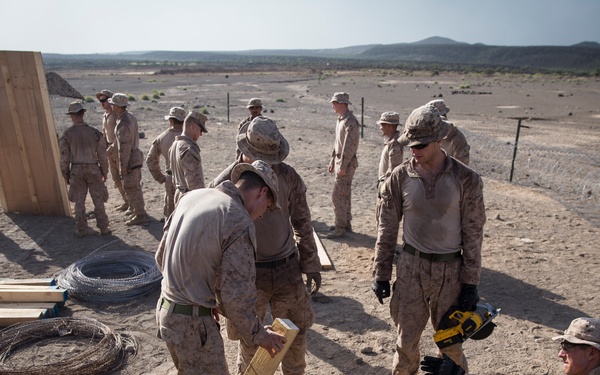 Marines set up for a demolition range