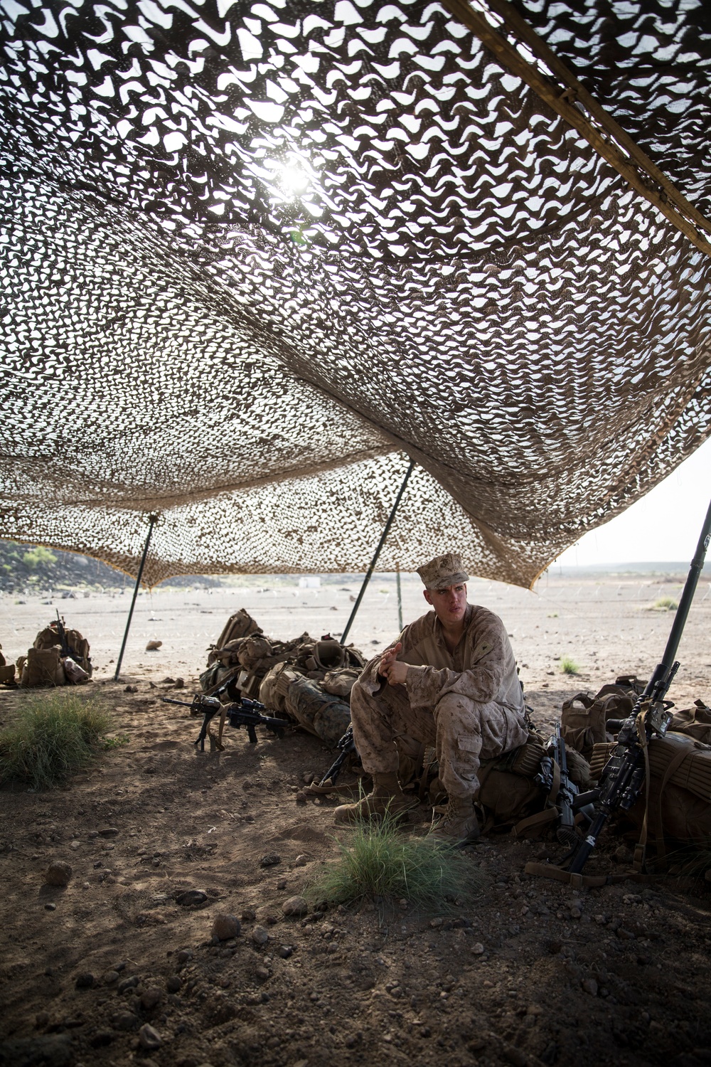 Marines set up for a demolition range