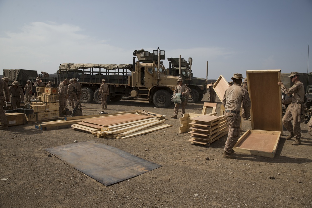 Marines set up for a demolition range