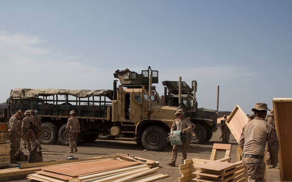Marines set up for a demolition range