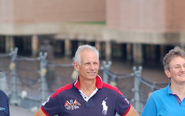 Royal Navy Officers visit USS Wisconsin (BB-64)