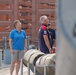 Royal Navy Officers visit USS Wisconsin (BB-64)