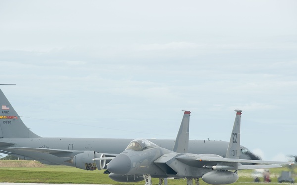 F-15 Eagles Arrive at Andersen Air Force Base in Preparation for Exercise Valiant Shield