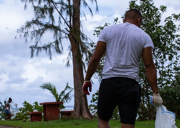 Marine Aircraft Group 12 cleans Agat beach where Marines landed 74 years ago