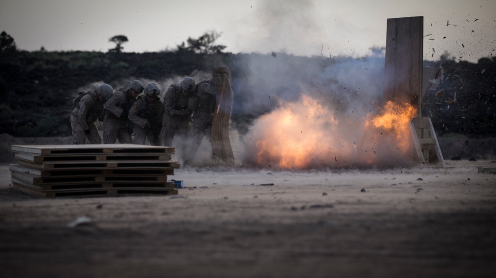 Marines build and detonate explosives for door breaching