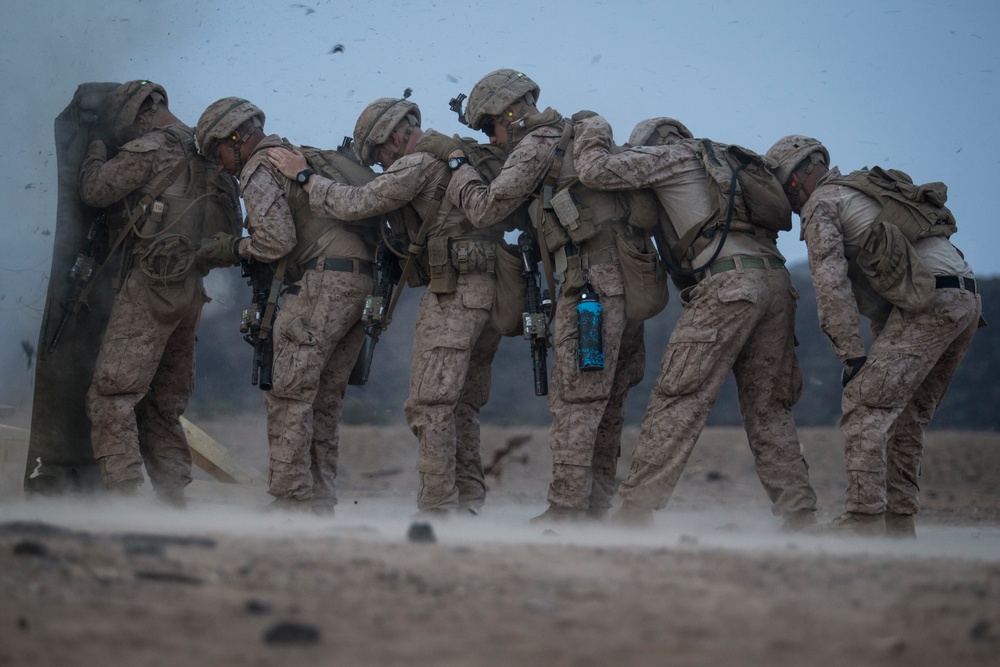 Marines build and detonate explosives for door breaching