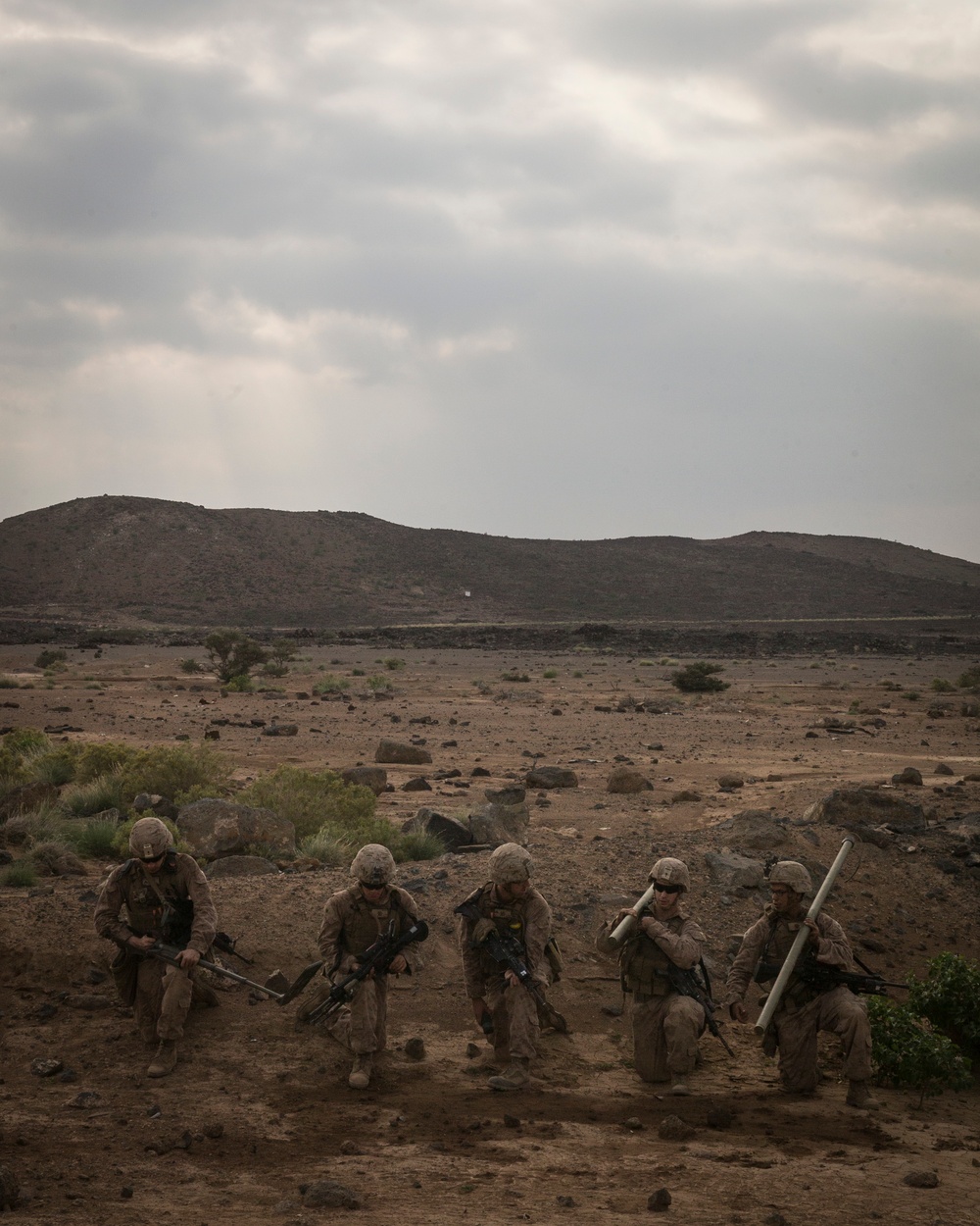 Marines breach through obstacles with bangalores