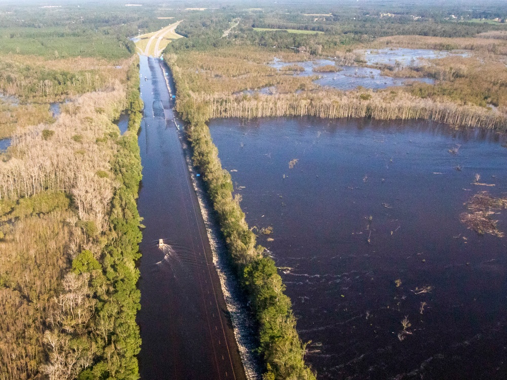 Nebraska Soldiers navigate through flooded roads