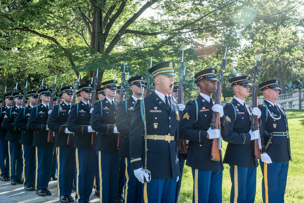 Polish President Andrzej Duda Participates in an Armed Forces Full Honors Wreath-Laying Ceremony at the Tomb of the Unknown Soldier