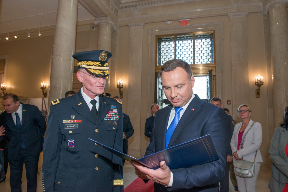 Polish President Andrzej Duda Participates in an Armed Forces Full Honors Wreath-Laying Ceremony at the Tomb of the Unknown Soldier