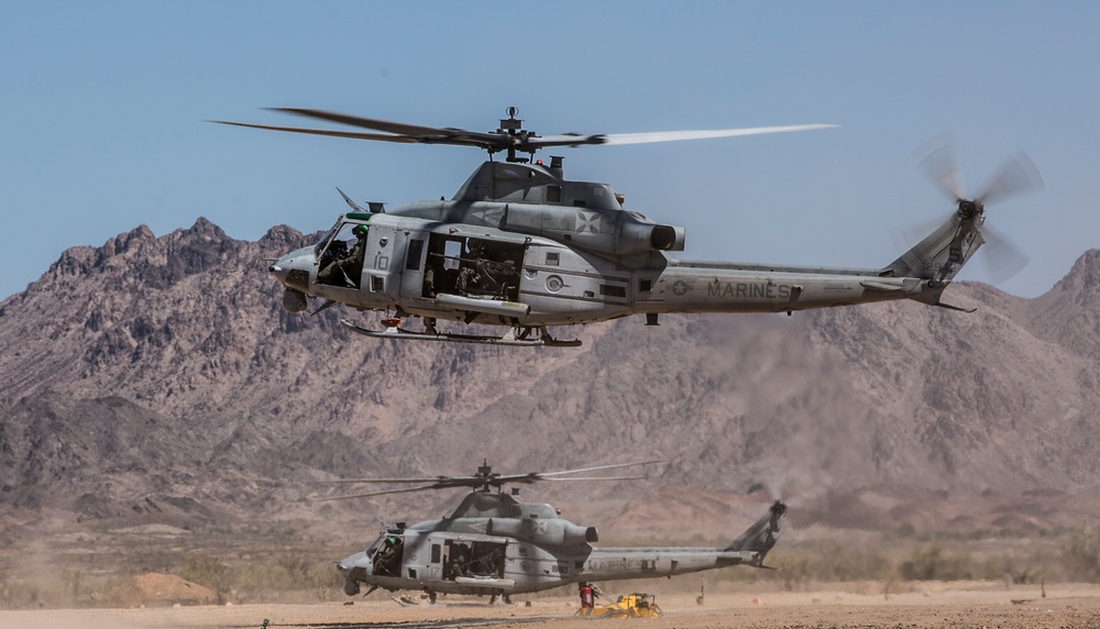 U.S. Marines Conduct Ordnance Loading &amp; Refueling Drills with UH-1Y Venom Helicopters