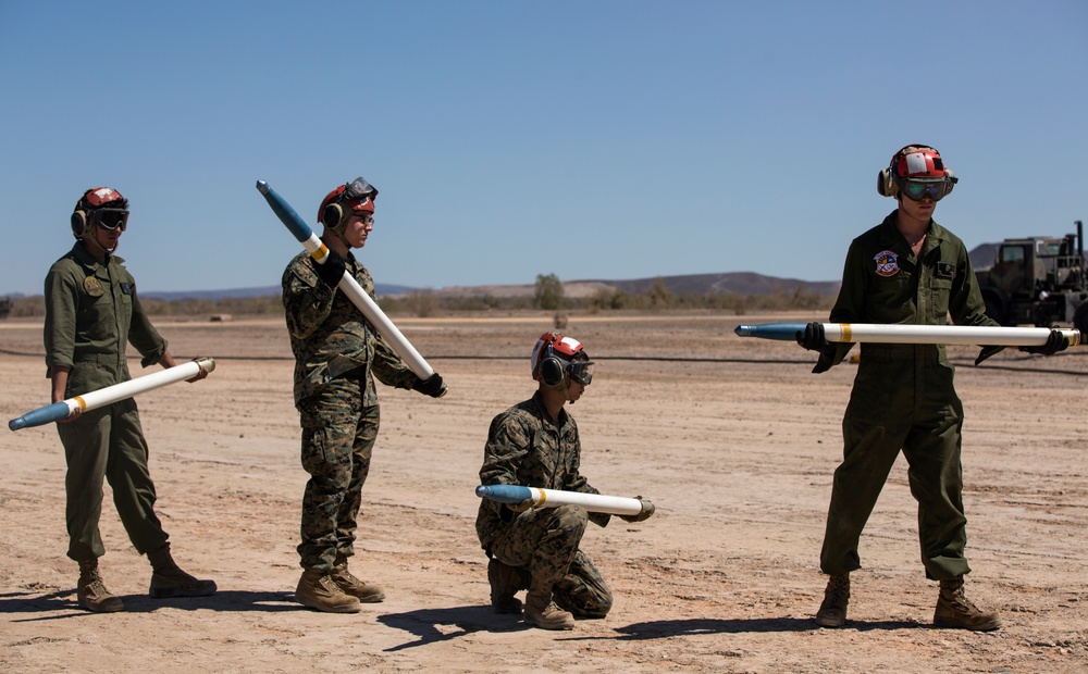 U.S. Marines Conduct Ordnance Loading &amp; Refueling Drills with UH-1Y Venom Helicopters