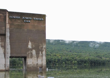 U.S. Army Corps of Engineers prepares for high water at Sayers Dam