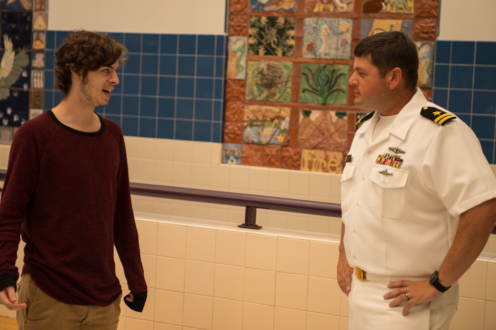 DON Assistant for Administration visits Alma Mater Quabbin  Regional High School During Springfield Navy Week