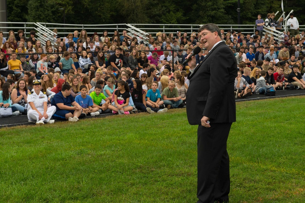 DON Assistant for Administration visits Alma Mater Quabbin  Regional High School During Springfield Navy Week