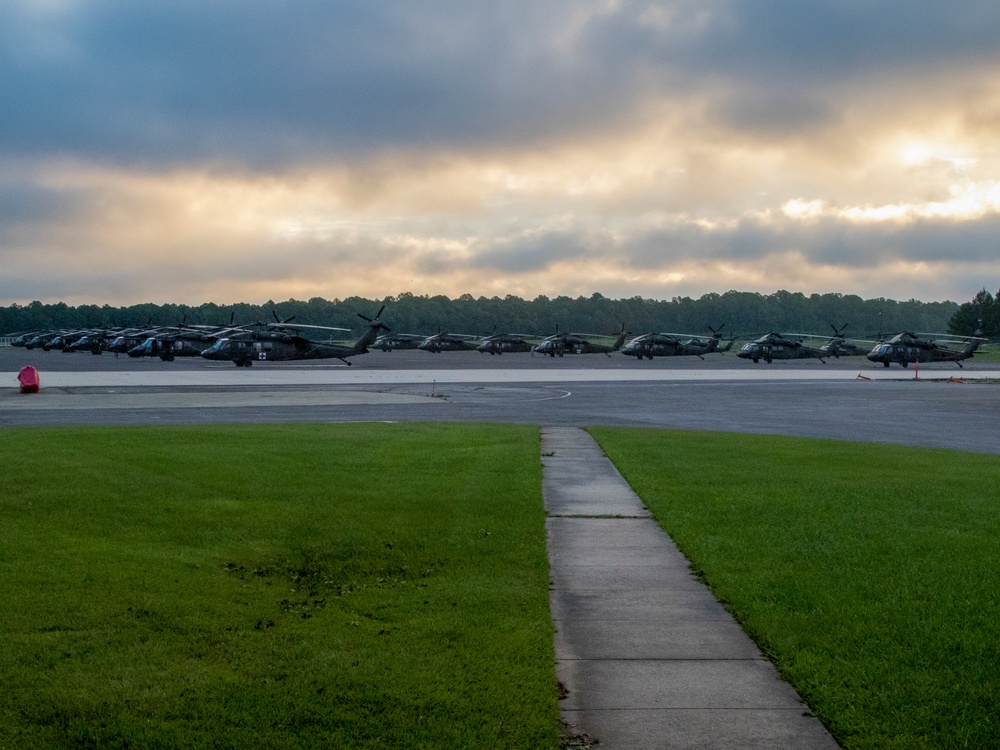 Army helicopters stand ready for Hurricane Florence relief support