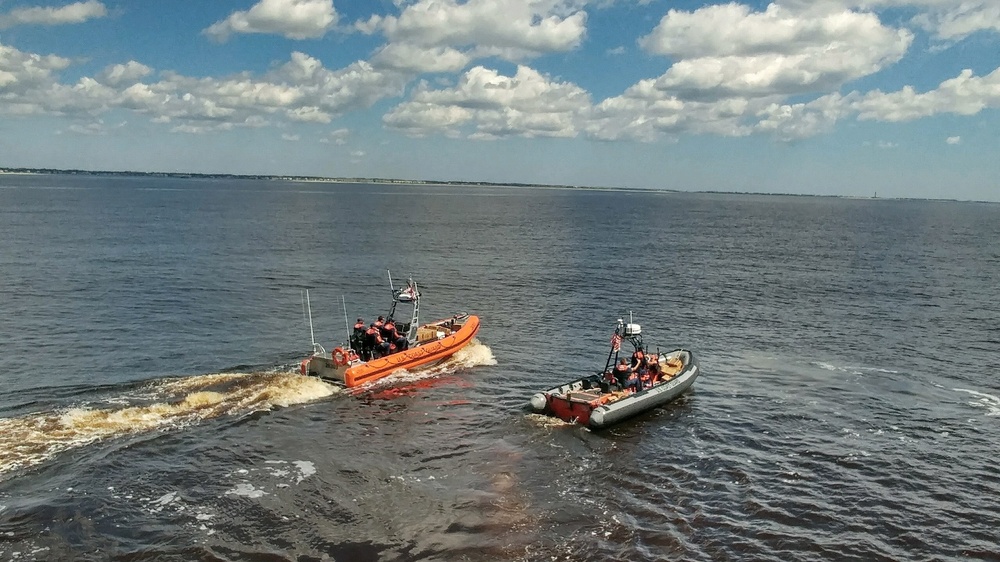 Coast Guard Cutter Diligence brings relief supplies to Cape Fear communities
