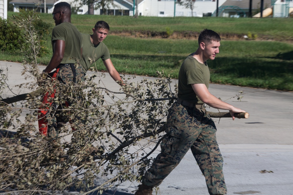 8th Engineer Support Battalion help clean up Camp Lejeune after Hurricane Florence