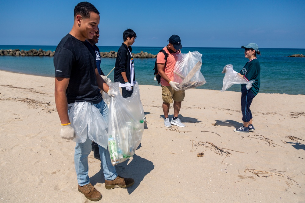 MCAS Iwakuni residents and Japanese locals clean up Hamada Beach