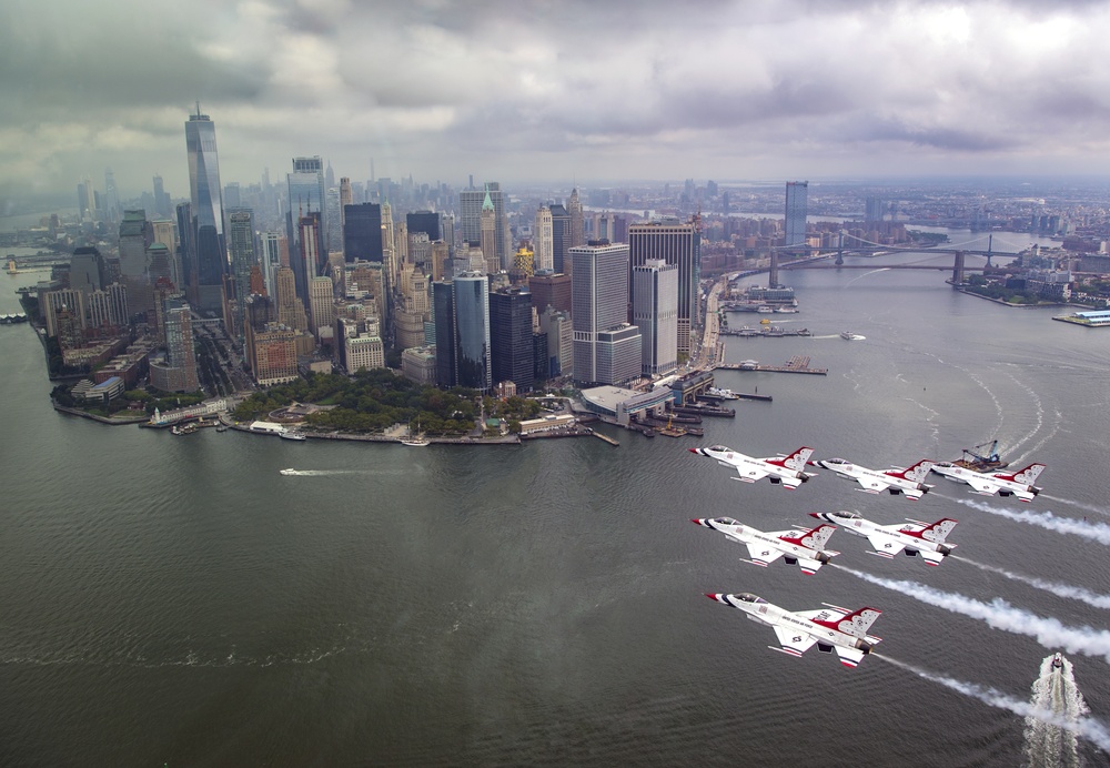 Thunderbirds fly over New York City