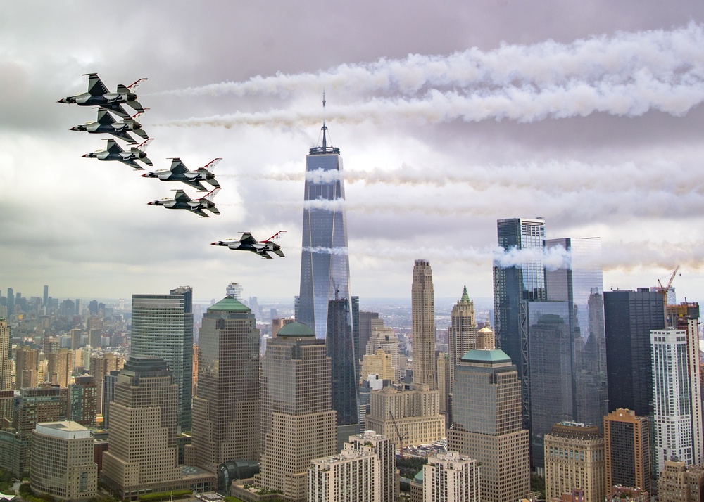 Thunderbirds fly over New York City