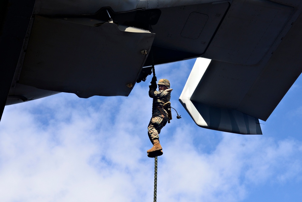 USS Wasp Fast Rope Training