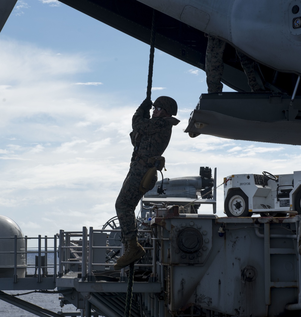 USS Wasp Fast Rope Training