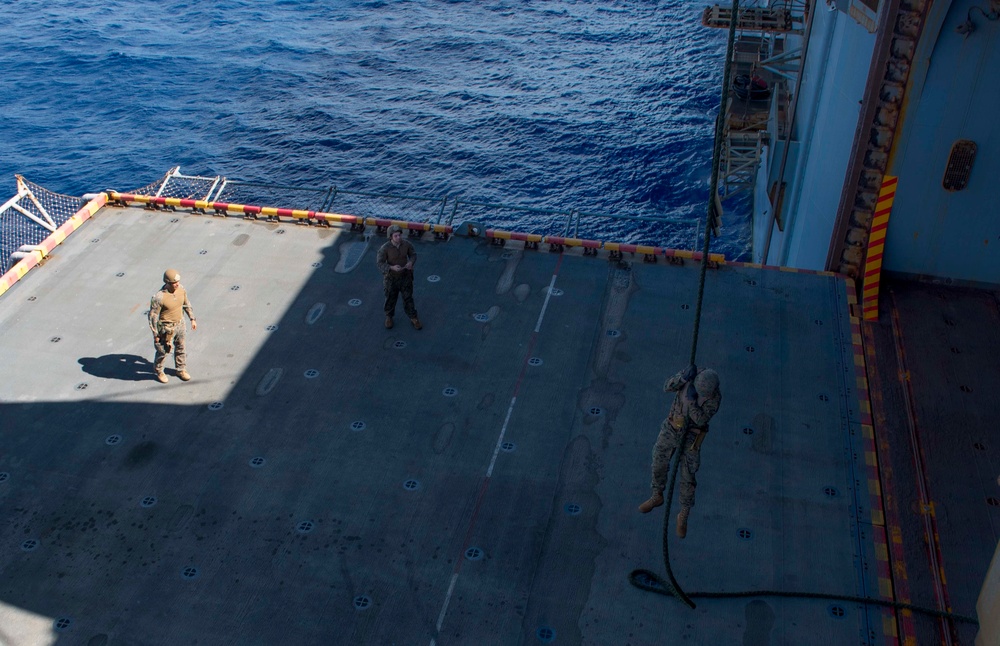 USS Wasp Fast Rope Training