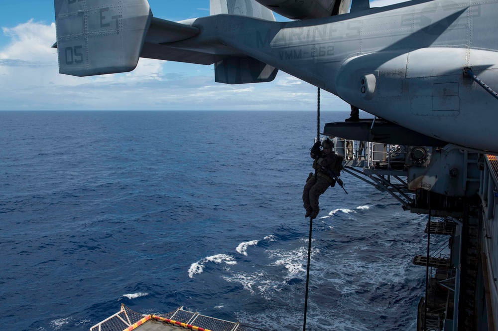 USS Wasp Fast Rope Training